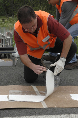 Somme-Leuze. Baillonville. Chantier expérimental sur routes.
