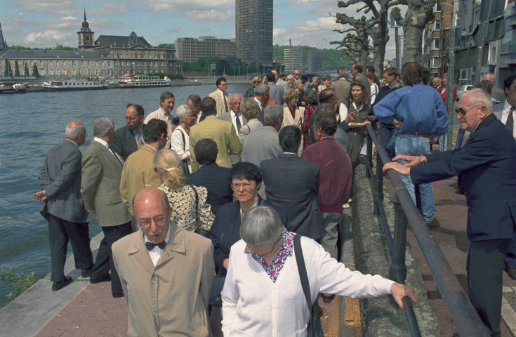 Liège. Inauguration des aménagements du quai de halage le long du début du quai Marcellis.