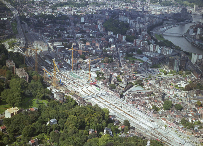 Liège. Guillemins. Evolution du chantier de la future gare TGV.