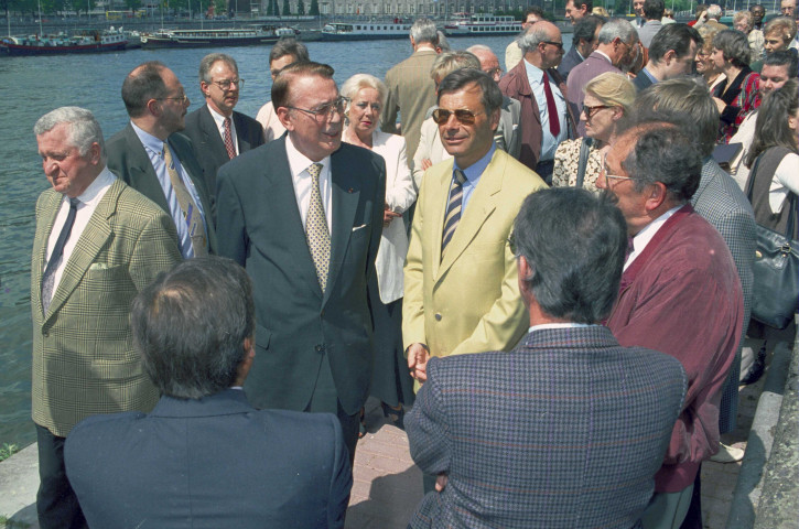 Liège. Inauguration des aménagements du quai de halage le long du début du quai Marcellis.