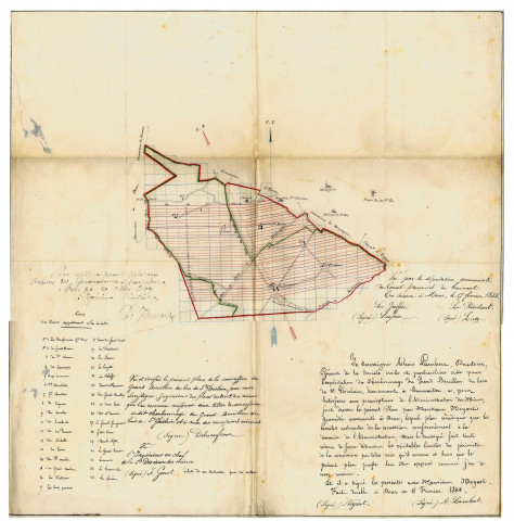 Plan d'exploitation du charbonnage du Grand Bouillon du bois de Saint-Ghislain.