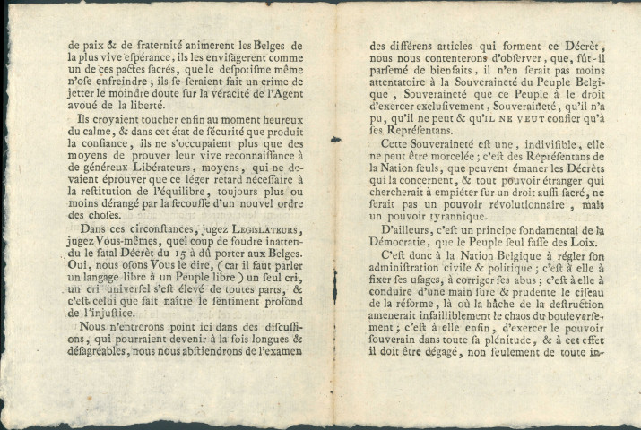 Adresse des représentants provisoires du peuple libre de la Ville d'Anvers à la Convention nationale de France