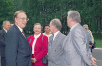 Noville-les-Bois. Inauguration par Jean-Pierre Grafé, ministre des Travaux publics, de la sortie n° 11 sur l'autoroute E42.