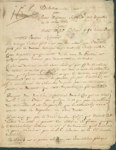 Requête de Pierre Meijsmans contre Michel Bijdans dans une affaire relative à un testament.