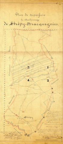 Plan de superficie du charbonnage de Strépy-Bracquegnies.