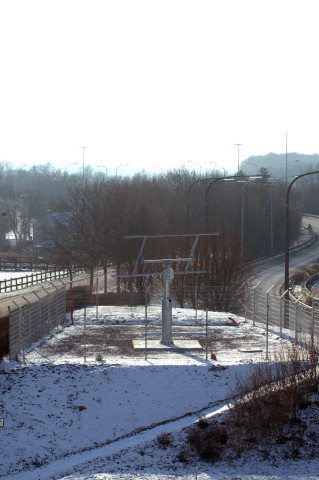 Namur. Daussoulx. Centre PEREX. Pose de panneaux photovoltaïques.