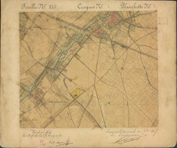 Cartes militaires de la région de Waremme (Grand-Axhe, Grandville, Oleye et Waremme).