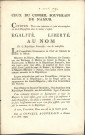 Annonce du Conseil souverain de Namur publiant copie de la lettre du commissaire ordonnateur de l'armée de Sambre et Meuse Vaillant requérant des mayeurs et habitants des communes la livraison de 200.000 livres de chanvre au magasin militaire de Namur.