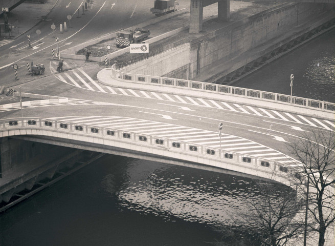 Charleroi. Pont Olof Palme. Photos prises pour illustrer la farde de presse distribuée à l'occasion de son inauguration.