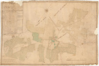Plan des propriétés d'Henri de Mélotte de Lavaux, bourgmestre de Bas-Oha, à Bas-Oha et à Couthuin.