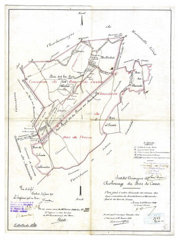 Société Anonyme du Charbonnage du Bois du Cazier. Plan annexé à notre demande d'extension de concession en date du 27 mai 1910.