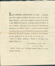 Annonce des officiers municipaux de Namur invitant les citoyens à porter des cocardes et rubans tricolores. Signé Coppoy.