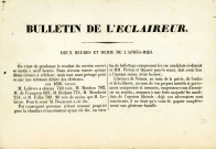 Premier bulletin de L'Éclaireur annonçant la victoire des libéraux.