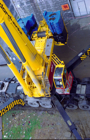 Saint-Ghislain. Tertre. Evolution du chantier du pont-route Chaussée de Chièvres.
