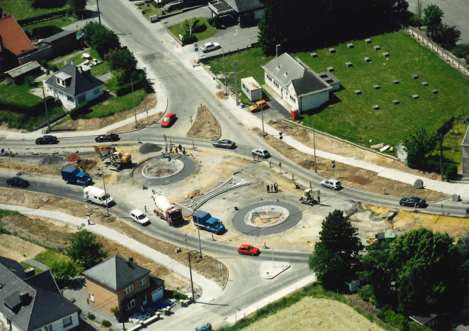 Namur. Bouge. RN 80. Double giratoire en construction dit "du Grand Feu".
