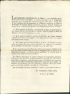 Annonce des officiers municipaux de Namur requérant des officiers municipaux des communes de la banlieue la fourniture d'un inventaire de la quantité de froment, d'épeautre et de seigle, d'avoine, de foin et de paille, des chevaux et chariots pour le service de la République. Demande du citoyen d'Albon, commissaire de guerre des Armées de la République. Signé Coppoy.