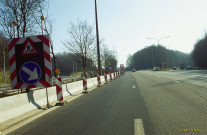 Charleroi. Gosselies. E42. Chantier de dégagement de la berne centrale. Future mise à trois bandes.