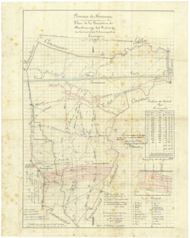 Plan de la Concession du Charbonnage des Produits sur les territoires de Jemmapes et Quaregnon.