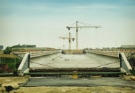 La Louvière. Houdeng-Aimeries. Evolution du chantier du futur pont-canal du Sart.