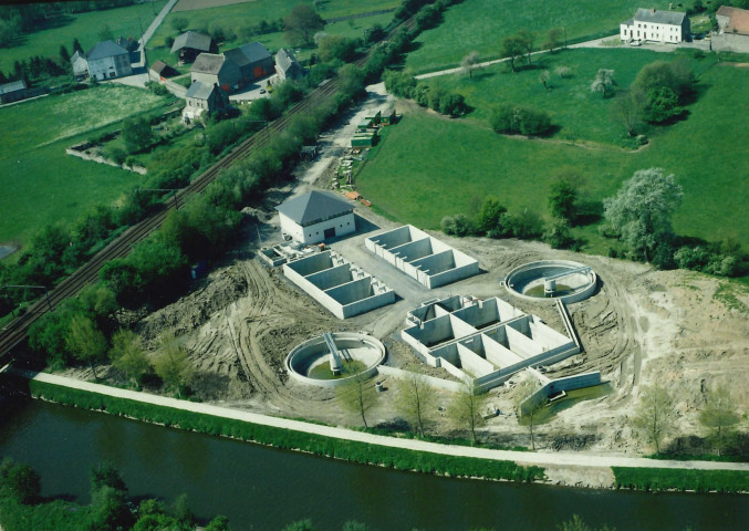 Erquelinnes. Solre-sur-Sambre. Evolution du chantier de la future station d'épuration.