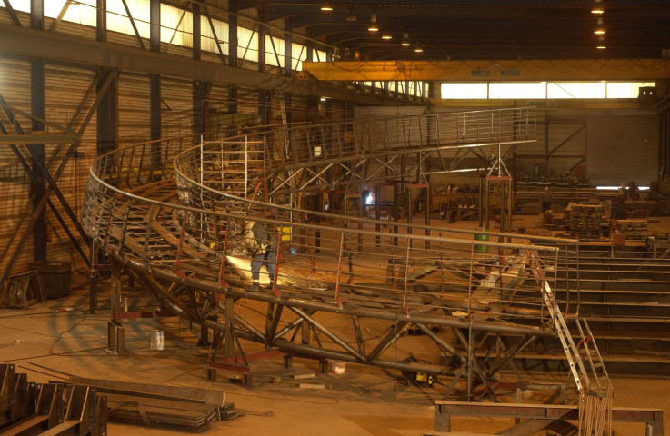 Seraing. Meuse-Construct. Construction de la nouvelle passerelle pour le pont Atlas.