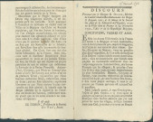 Discours du citoyen E. Dinne, membre du Comité général révolutionnaire des Belges et Liégeois unis, à la Société des Amis de la Liberté et de l'Egalité présidée par De Posson à Namur le 25 novembre 1792