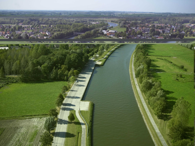 Péruwelz. Roucourt. Vues aériennes du canal Nimy-Blaton.