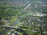 Saint-Ghislain. Tertre. Canal Nimy-Blaton-Péronnes. Vues aériennes.