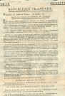 Publication des commissaires de guerre à Namur concernant la perception à Namur et dans le comté de Namur des droits de douane, gabelles... Bureau de la douane. Papiers timbrés à modifier. Signé Thomas et Dalbon.