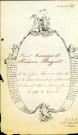 Invitations, adressées à M. et Mme Borgnet, aux bals des jeunes gens qui auront lieu, dans la salle des concerts, les 18 avril 1865, 23 avril 1867, 14 avril 1868 et 28 avril 1869.