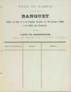 Liste de souscriptions présentée à Jules Borgnet à l'occasion du banquet offert au Roi et à la famille royale, le 10 octobre 1869, à la salle des concerts du théâtre de Namur.