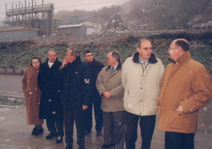 Namur. Marche-les-Dames. Séance académique chez Lhoist. Présentation du quai de chargement "Dolomies".