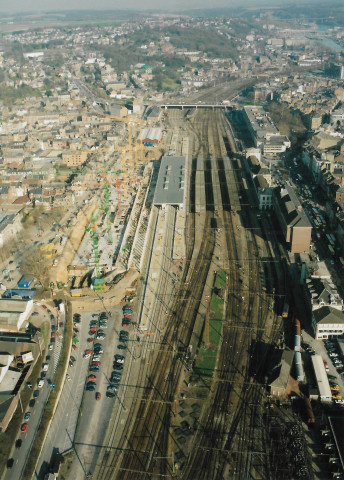 Namur. Gare de Namur et futur QG du MET. Evolution des travaux (3).