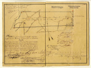 Plan du Charbonnage de Grosse et petite masse sur la Ransart, renfermé par un liseret violet.