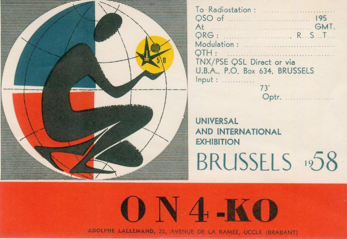 Ensemble de cartes QSL d'ON-4KO.