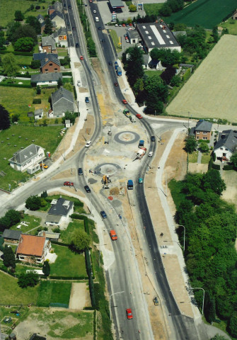 Namur. Bouge. RN 80. Double giratoire en construction dit "du Grand Feu".