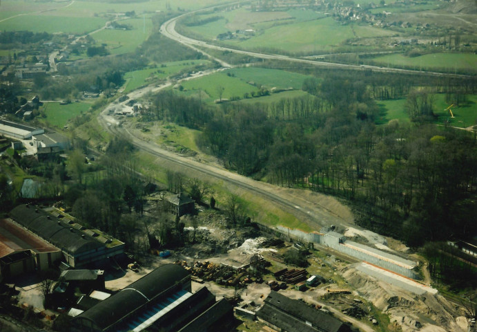 Châtelet. RN 573. Future liaison ring 3 (sortie 18) - ring 532. Chantier en cours.