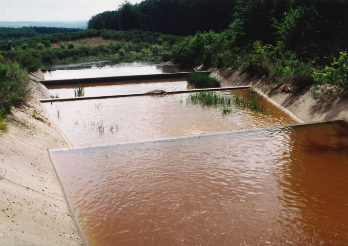 Houffalize. Tailles. Etat des lieux du bassin d'orage de Cedrogne.