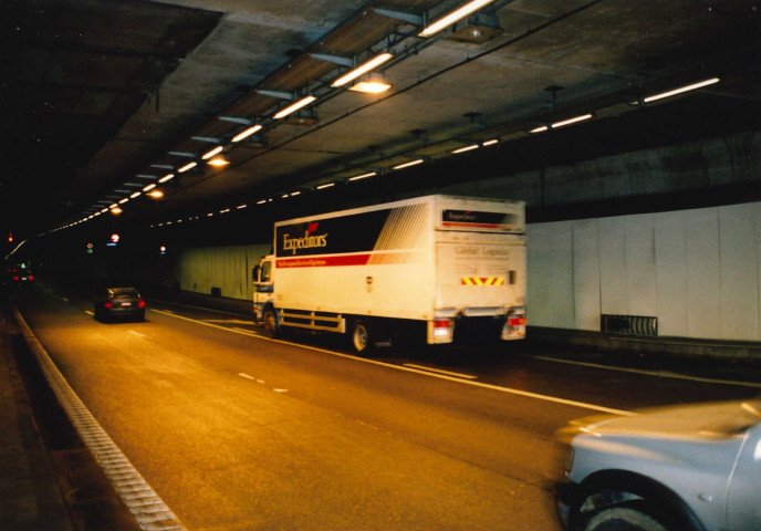 Liège. Liaison E25-E40. Intensité du trafic dans le tunnel de Cointe.