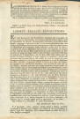 Annonce des officiers municipaux de Namur publiant l'arrêté du citoyen De Lecolle du 4 Thermidor An II, maire de Givet et muni des pouvoirs des représentants du peuple près les Armées de la République. Biens écclésiastiques et des "tyrans d'Autriche", présence et biens des émigrés, fourniture d'un sixième des bestiaux et chevaux. Signé S.J. Lafontaine.