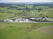 Neufchâteau. Molionfang. E411. Echangeur autoroutier n°27. Dépôt et centrale pour travaux autoroutiers.