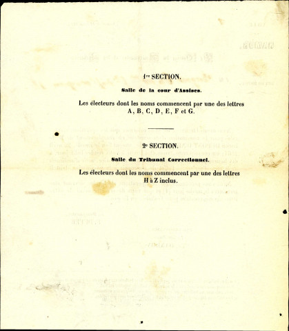 Convocation électorale de Jules Borgnet. (11 avril 1864)