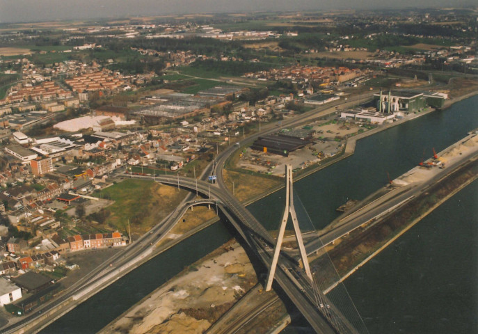 Liège. Ile Monsin. Travaux.