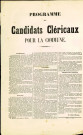 Appel, signé par « un père de famille, ouvrier électeur du Faubourg d'Heuvy », à voter pour les candidats cléricaux, dans l'intérêt de l'école d'Heuvy.