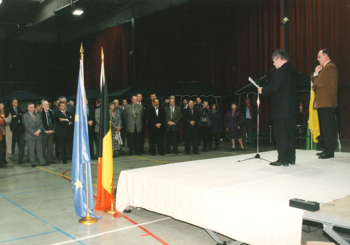 Colfontaine. Axiale boraine Mons - Boussu (RN 550). Conférence de presse.