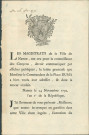 Proclamation des magistrats de la Ville de Namur portant à la connaissance de la population la lettre du 24 novembre 1792 du commandant de place Duma à propos du logement des troupes françaises et des éventuelles plaintes (par ordonnance, signé S.J. Lafontaine)