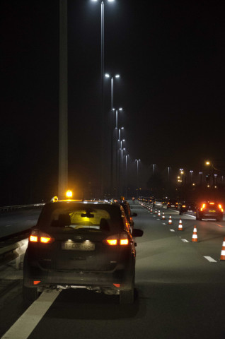 Visé. Cheratte. Photos de nuit de l'autoroute E25.