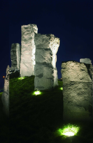 Namur. Rue Bayar. Retouche de diverses photos numériques de giratoires.