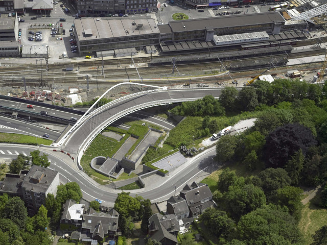 Liège. Evolution des travaux de la nouvelle gare de Liège-Guillemins.