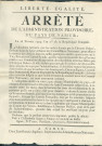 Arrêté de l'administration provisoire du pays de Namur rapportant son arrêté du 23 février 1793 concernant la recette des impôts par le citoyen Dehocx. Signé N. Tassin président, Quevreux secrétaire-général.